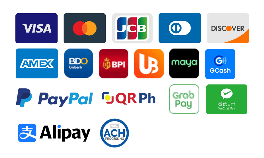 Supported Payment Methods (GCash, Maya, Card, GrabPay)